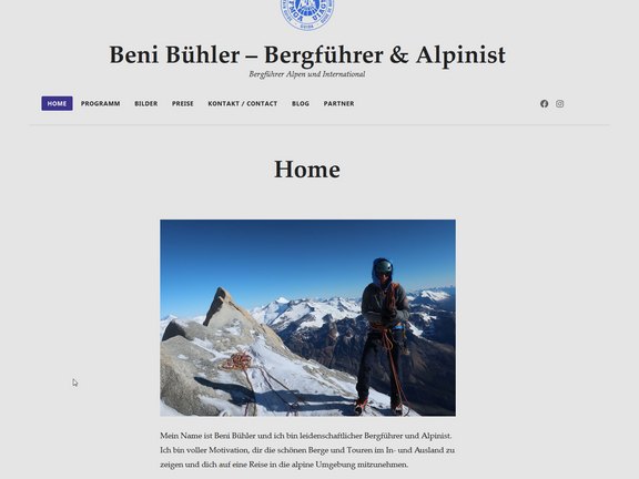 Webseite Bergführer Beni Bühler