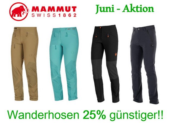 Aktionen im Mammut Shop - wanderhosen 25% günstiger