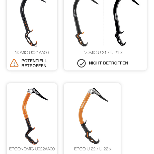 RÜCKRUF DER EISGERÄTE NOMIC (U021AA00) UND ERGONOMIC (U022AA00)